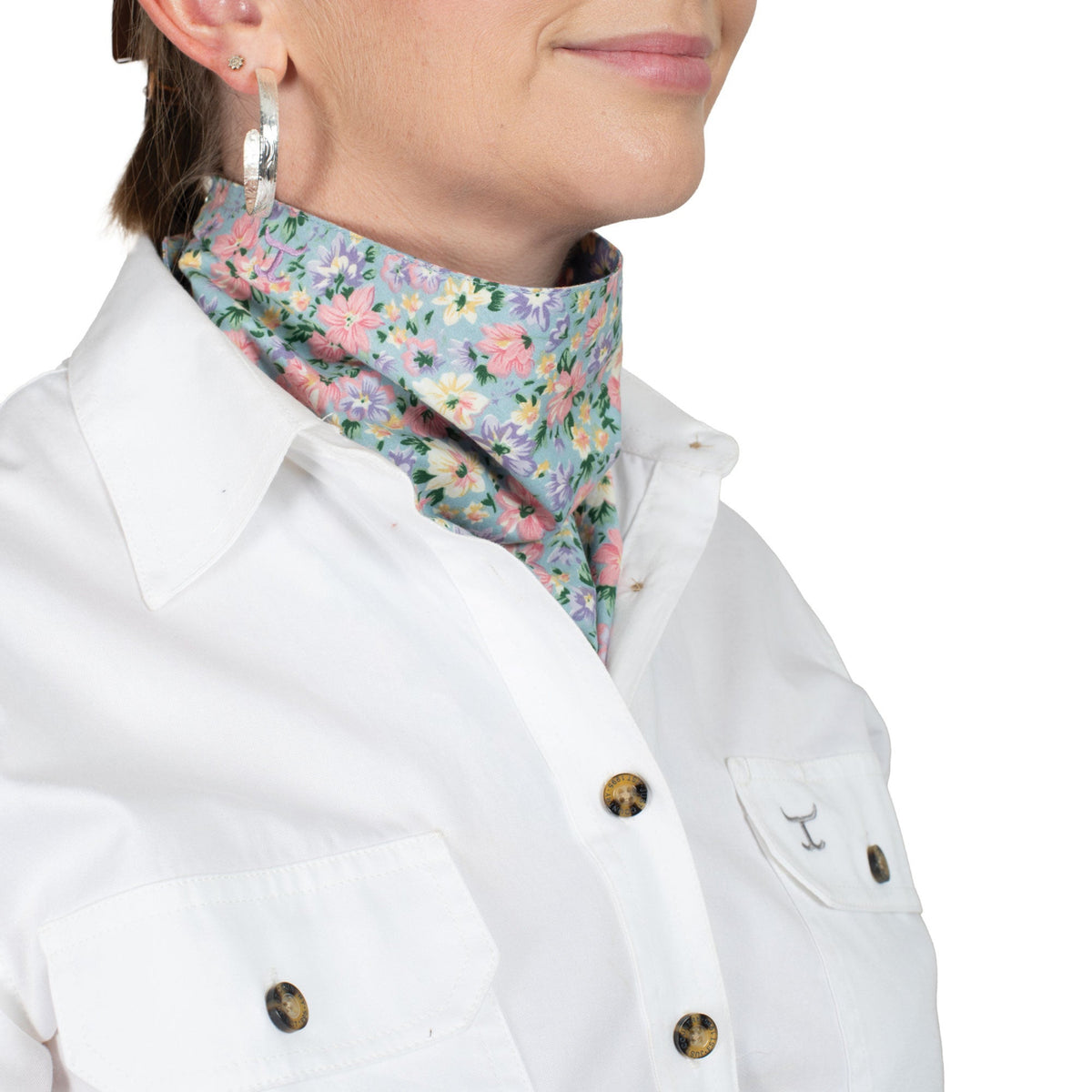 Just Country Carlee Double Sided Scarf - Blue Floral