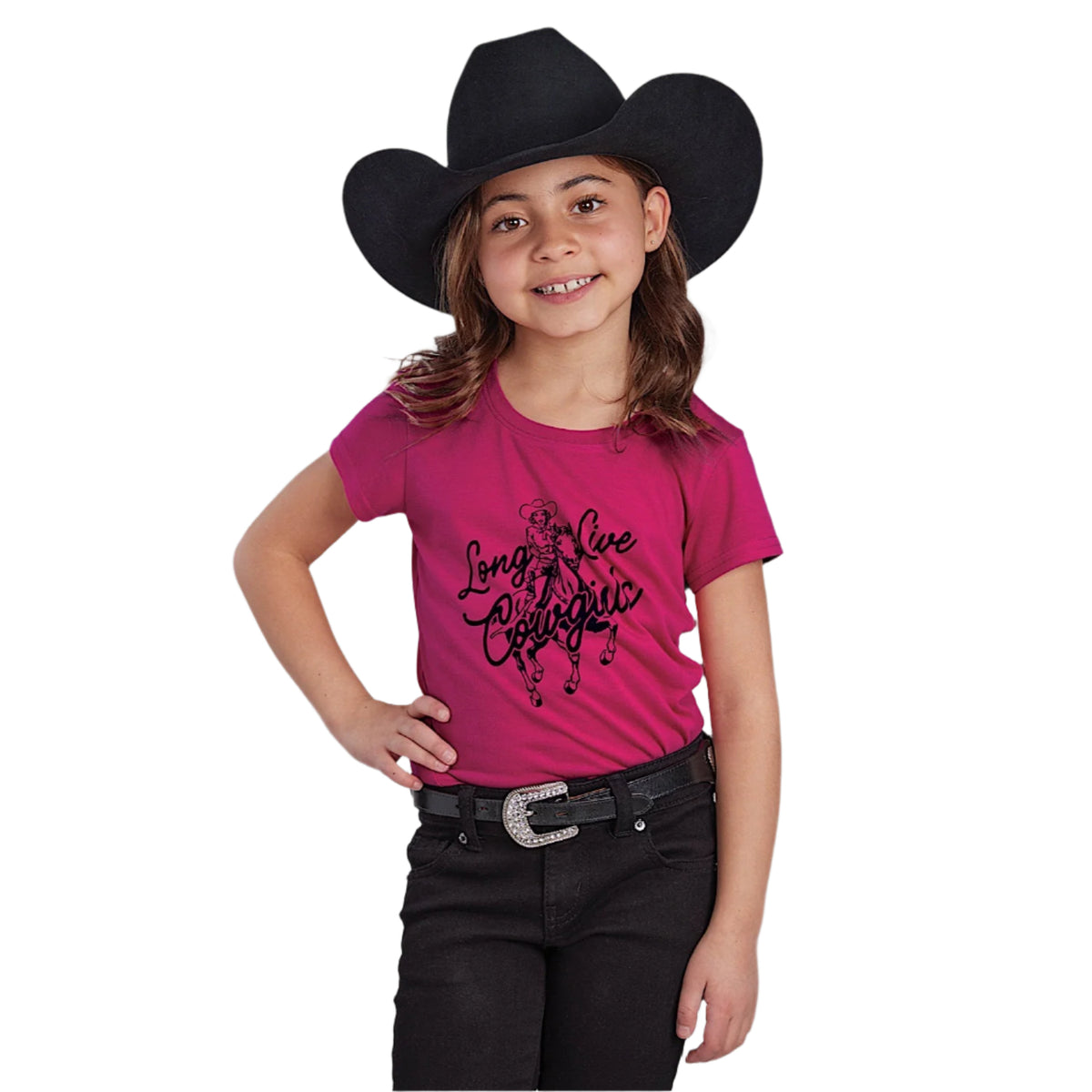 Roper Girl’s Five Star Collection T-Shirt - Hot Pink