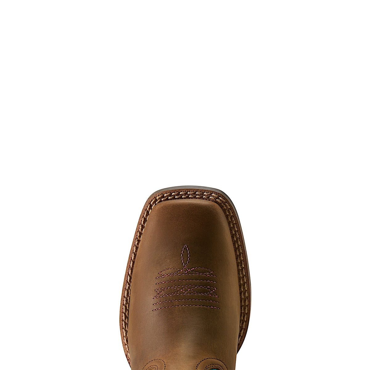 Ariat Kid's Rodeo Love Wide Square Toe Western Boot - Distressed Brown/Aqua Dazzle