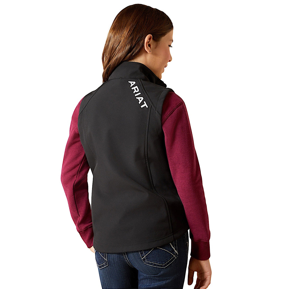 Ariat Kid's Logo Softshell Vest - Black/Southwest Minimal Print