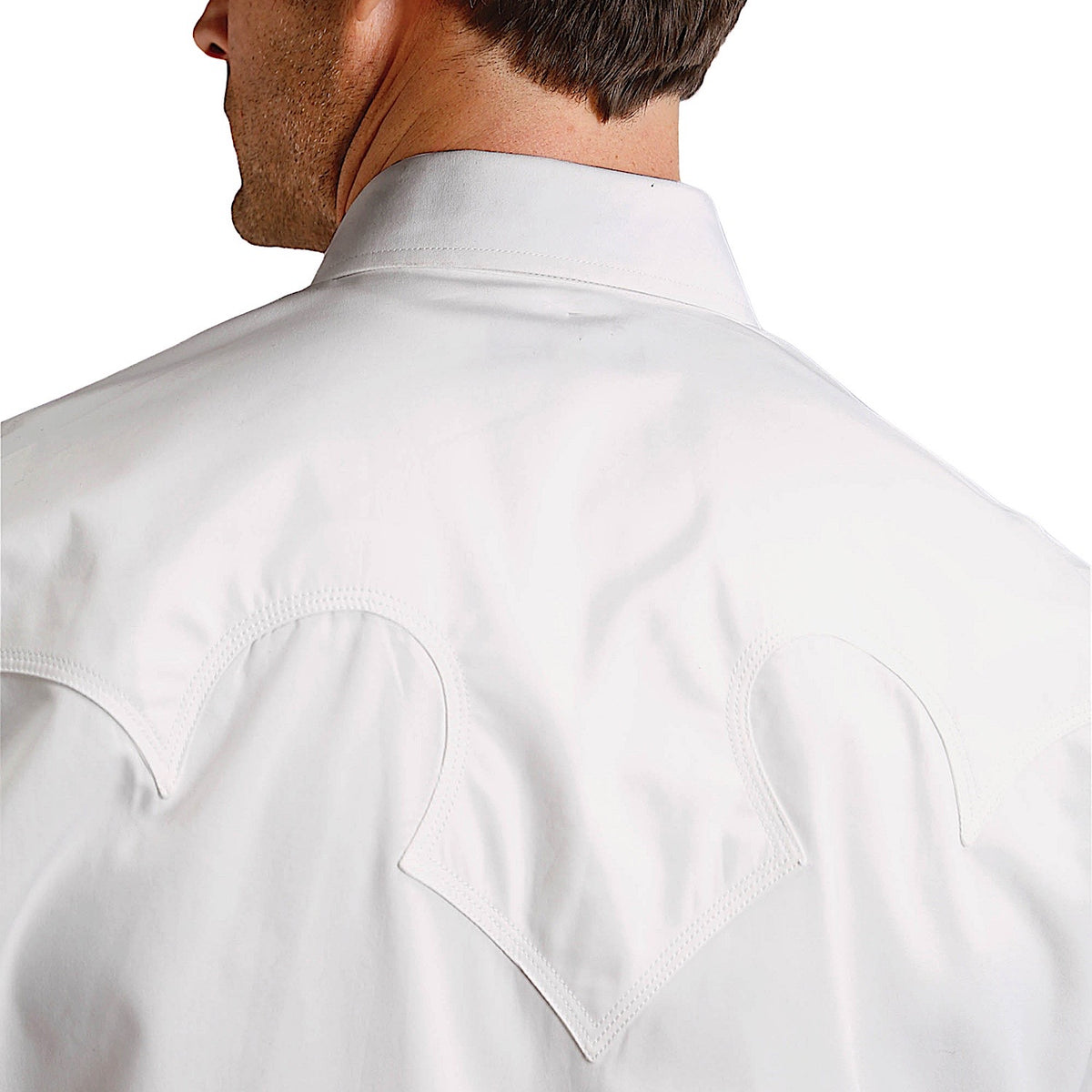 Stetson Men's Peached Poplin Shirt - Solid White