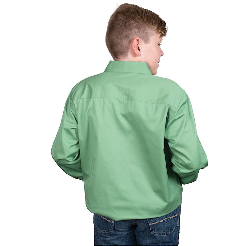 Just Country Boy’s Lachlan Half Button Workshirt - Jade