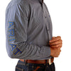 Ariat Men's Team Keenan Classic Fit Shirt - Blue/Navy Blue