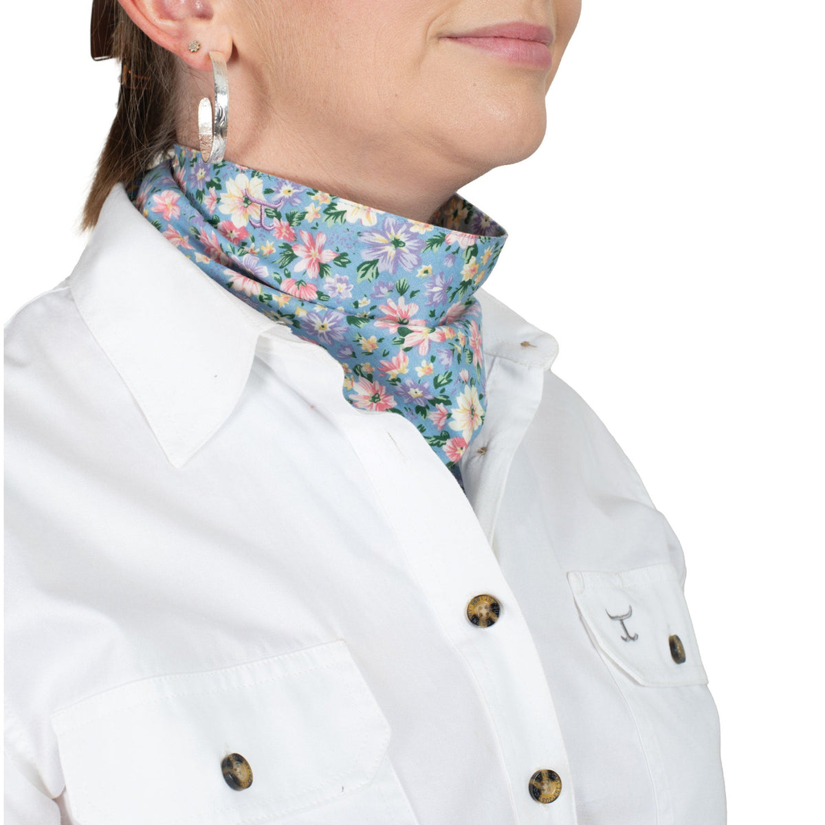 Just Country Carlee Double Sided Scarf - Blue Floral