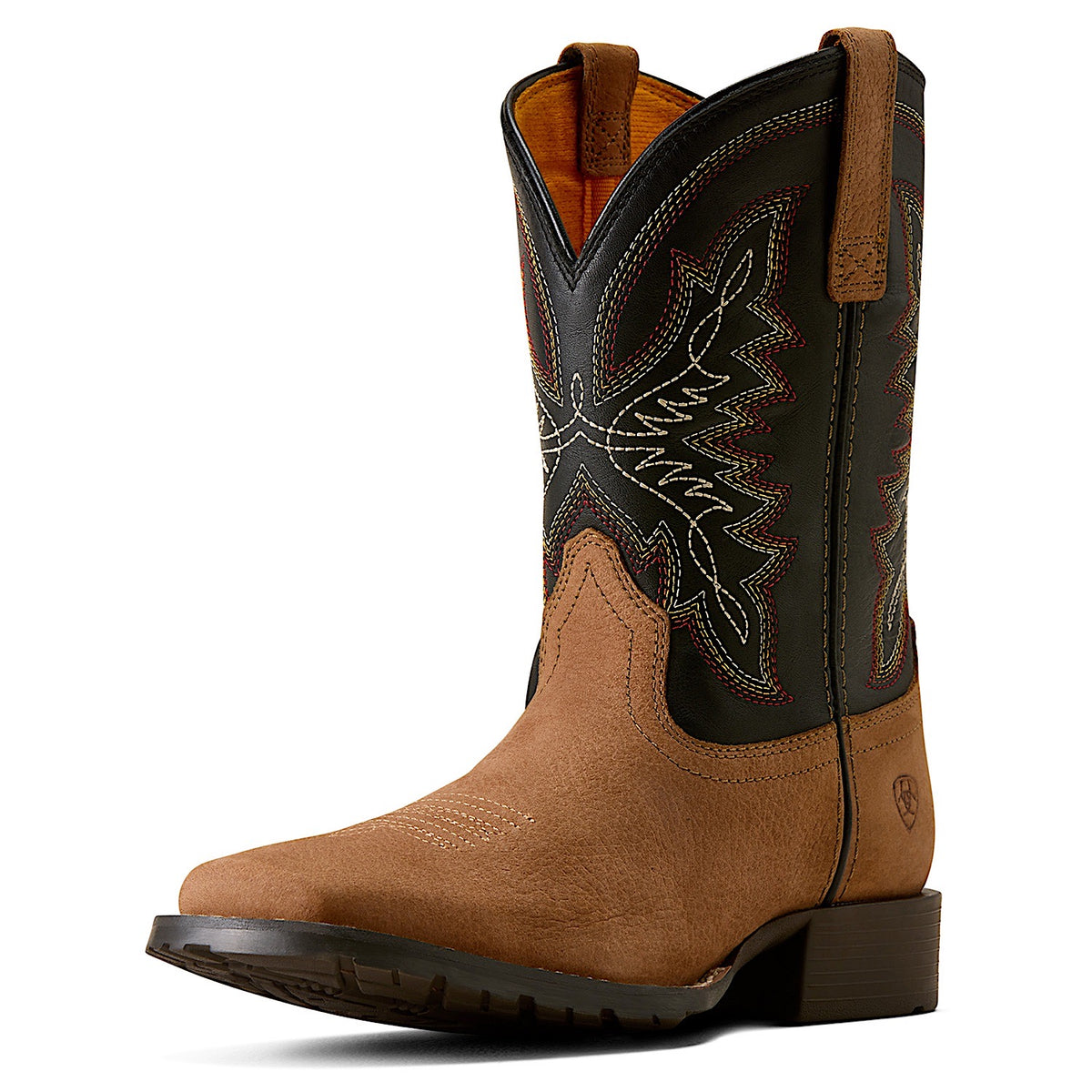 Ariat Kid's Hybrid Rancher Wide Square Toe Western Boot - Dusted Brown/Black