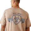 Ariat Men's Rebar Cotton Strong Stacking Dimes T-Shirt - Bark