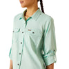 Ariat Women's Rebar Made Tough Venttek Durastretch Work Shirt - Pool Blue Heather