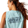 Ariat Womens Rebar Cotton Strong Bolt Sleeveless Tank - Arctic Blue