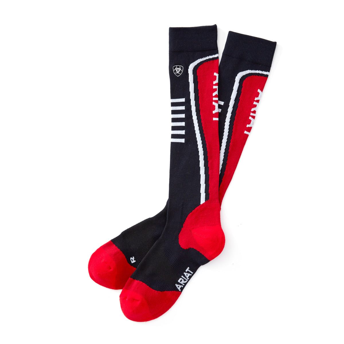 Ariat Unisex Ariattek Slimline Performance Tall Socks - Navy/Red