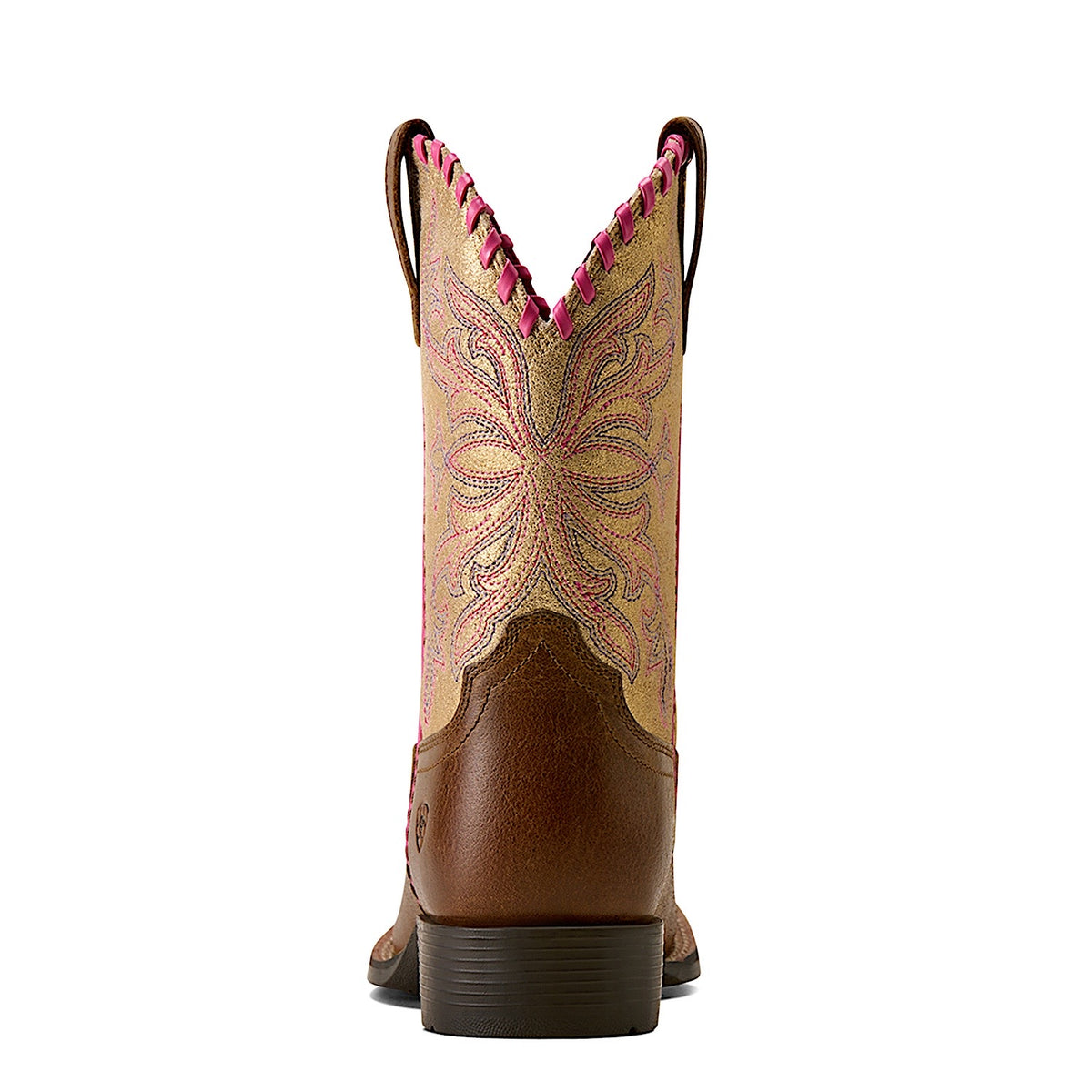 Ariat Kid's Sundown Wide Square Toe Western Boot - Clay/Royal Gold Metallic