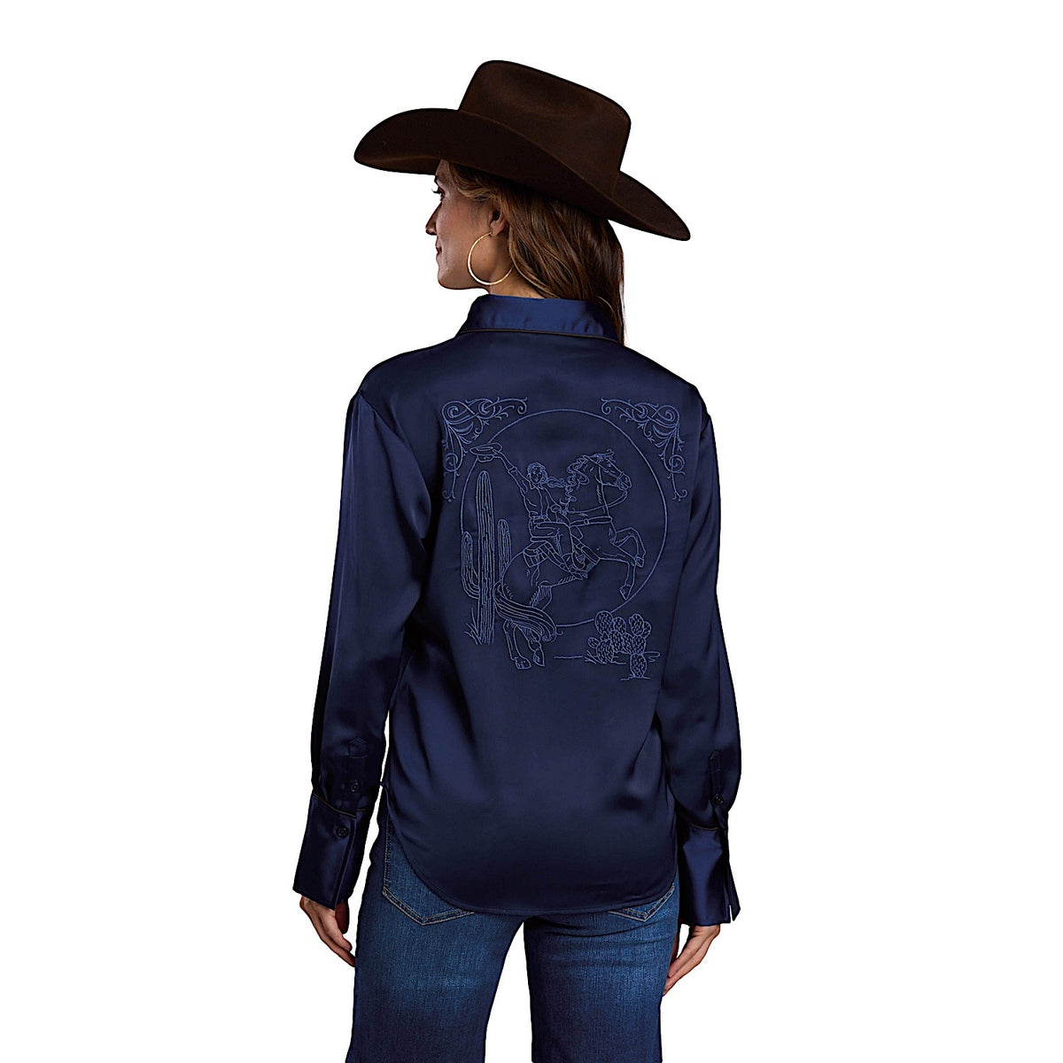 Stetson Women's Shirt - Solid Blue