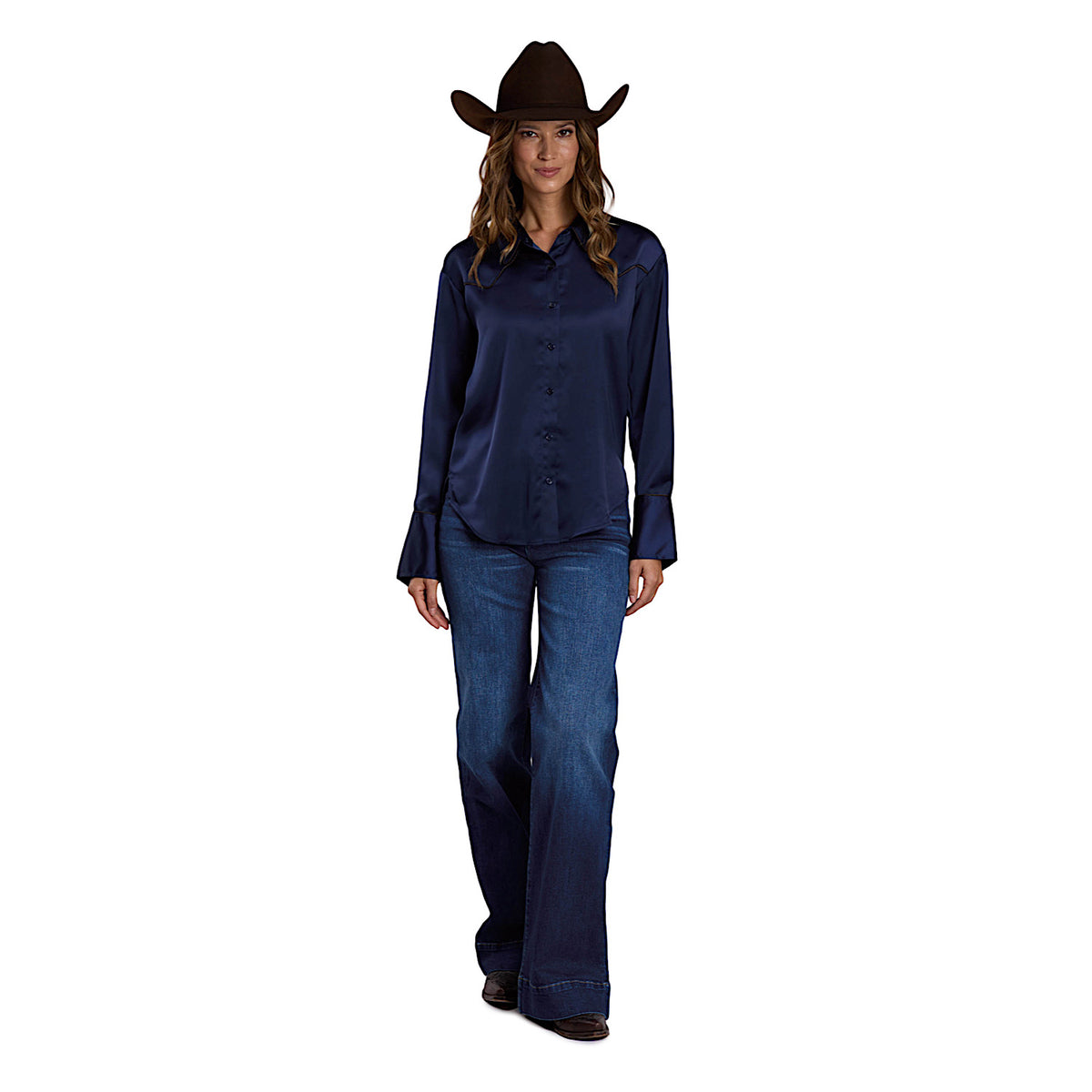 Stetson Women's Shirt - Solid Blue