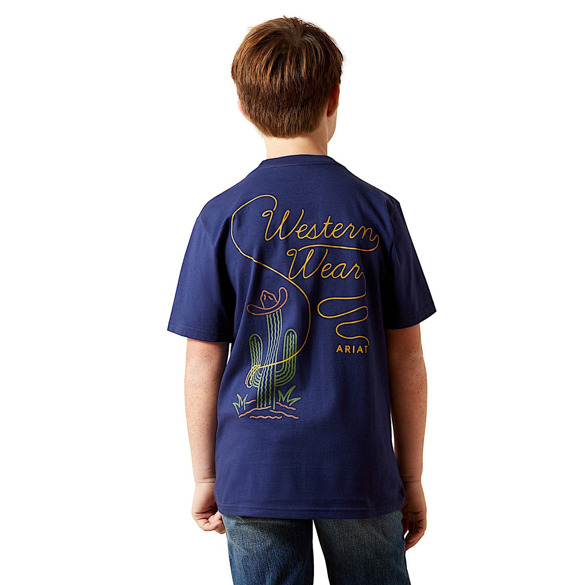 Ariat Boy's Neon Cactus T-Shirt - Medieval Blue