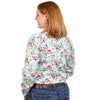 Just Country Womens Abbey Full Button Print Work Shirt Mint Peonies