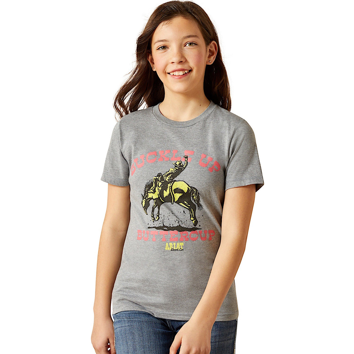 Ariat Girl’s Buck Up T-Shirt - Iceburg