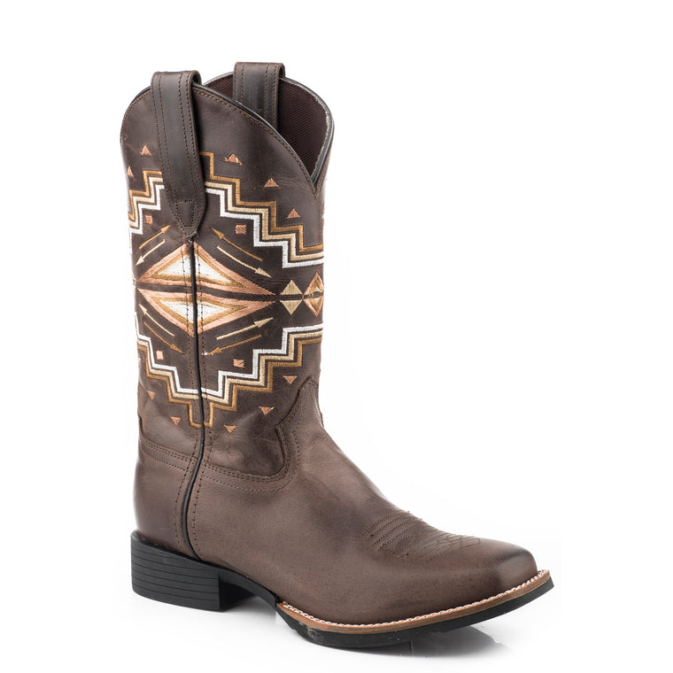 Roper Women's Monterey Boot - Aztec Brown Burnished Leather