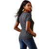 Ariat Womens Quilt Logo Tee Charcoal Heather