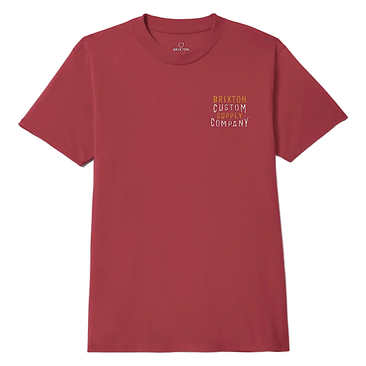 Brixton Men's Wheaton Tee - Robust Red Worn Wash