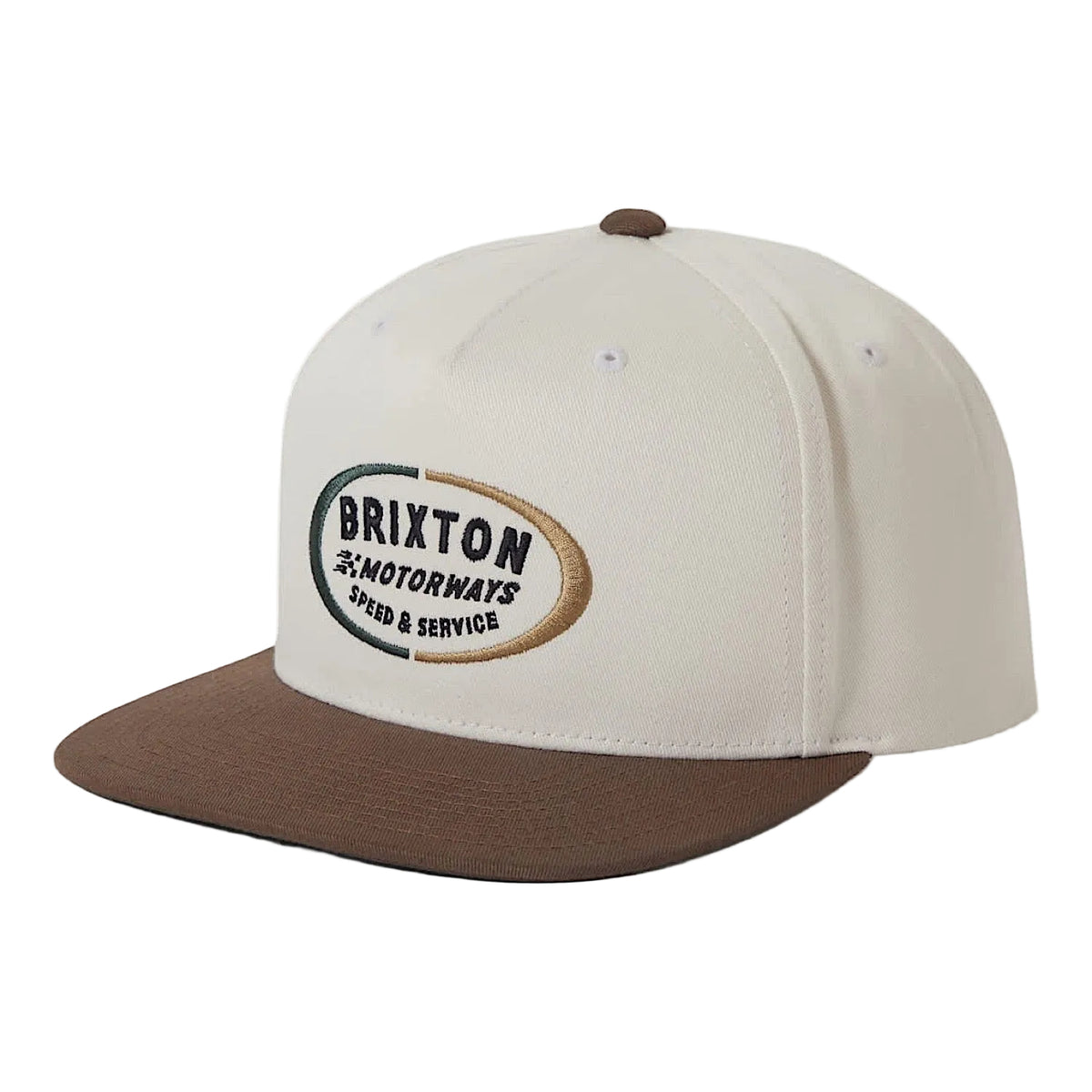 Brixton Rhett Snapback Cap - Off White/Pinecone Brown