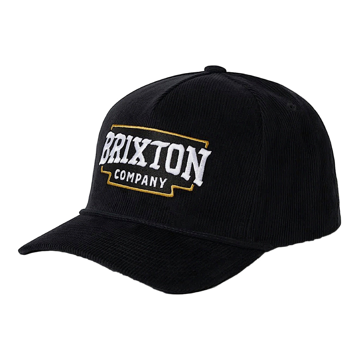 Brixton Pierson Netplus Snapback Cap Black Corduroy