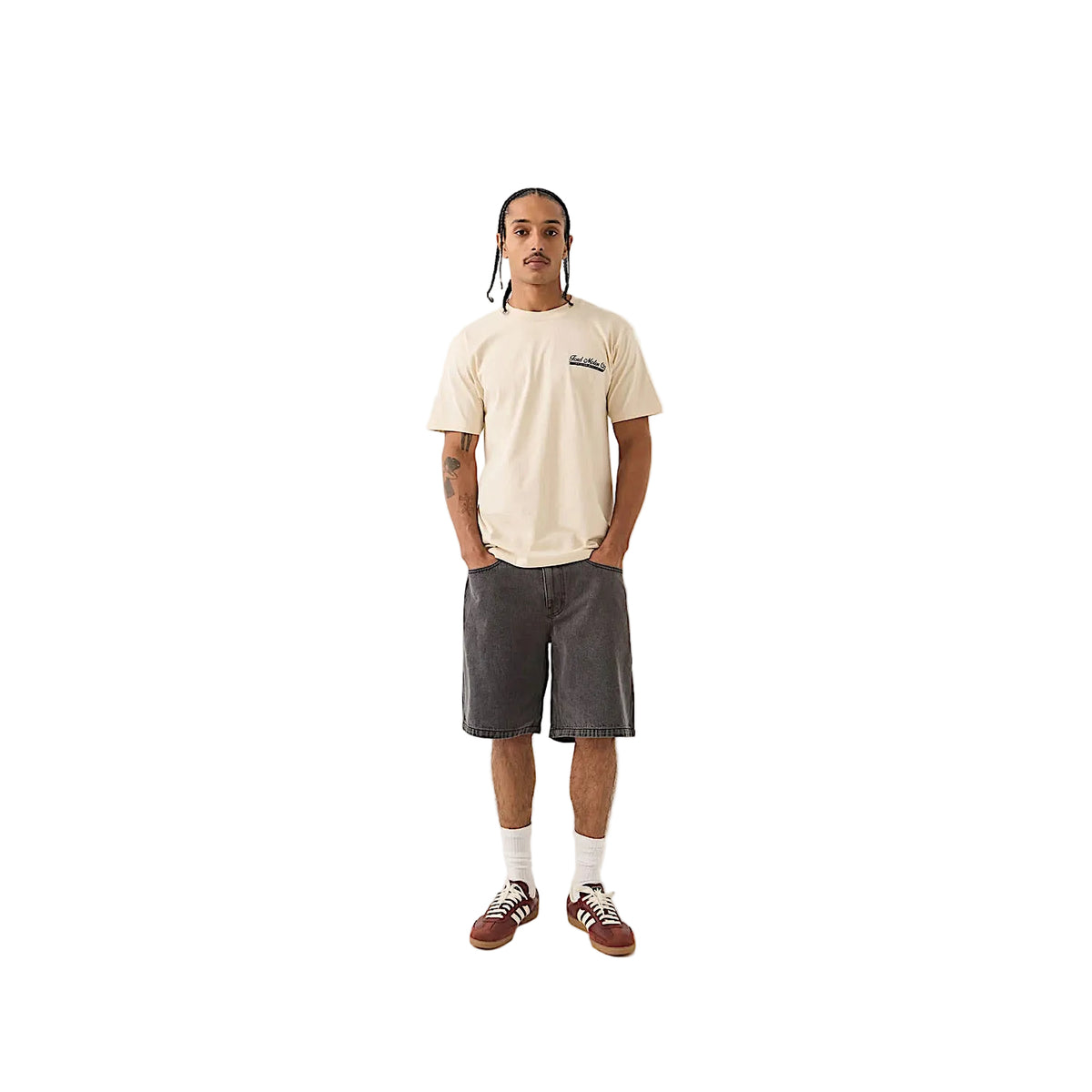 Brixton Men's Ford 71 Pick Up T-Shirt - Wimbledon White