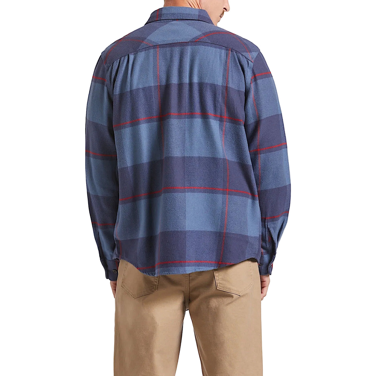 Brixton Men’s Bowery Flannel Shirt - Bering Sea/Mood Indigo/Adrenal