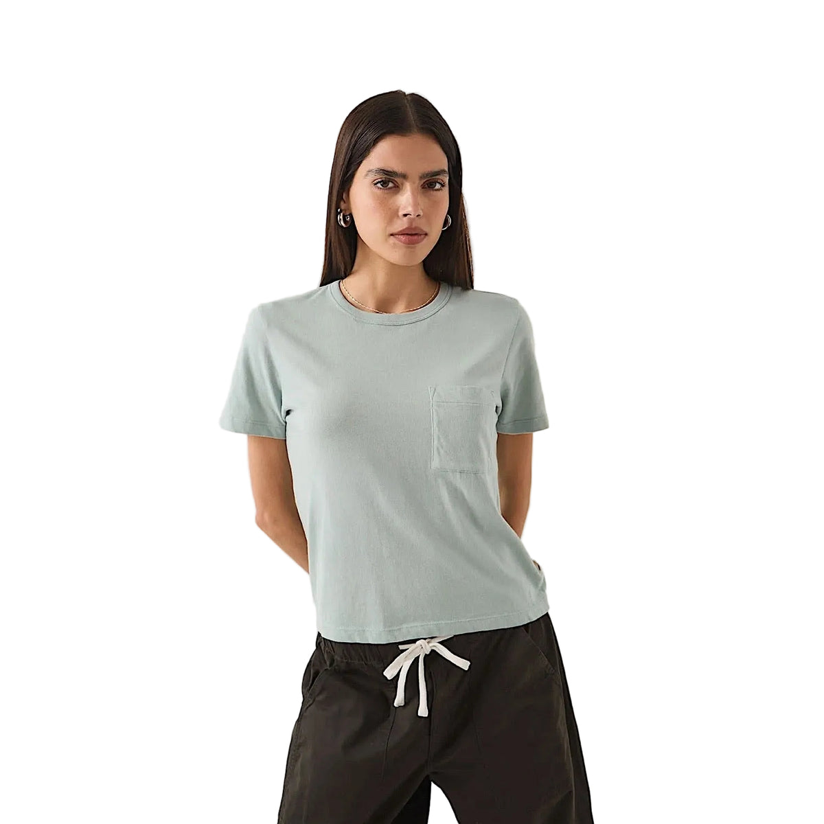 Brixton Women's Carefree Organic Garment Dye Perfect T Shirt - Seagrass