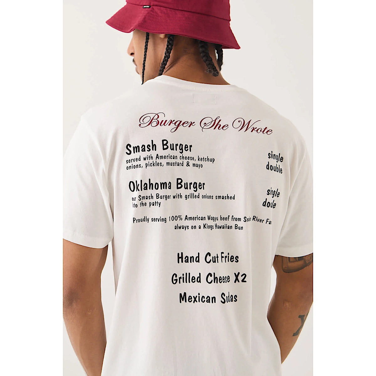Brixton Men's Burger She Wrote Pocket T-Shirt - White