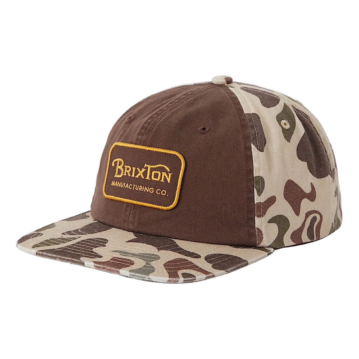 Brixton Grade Medium Profile Snapback Trucker Cap - Duck Camo/Walnut Brown