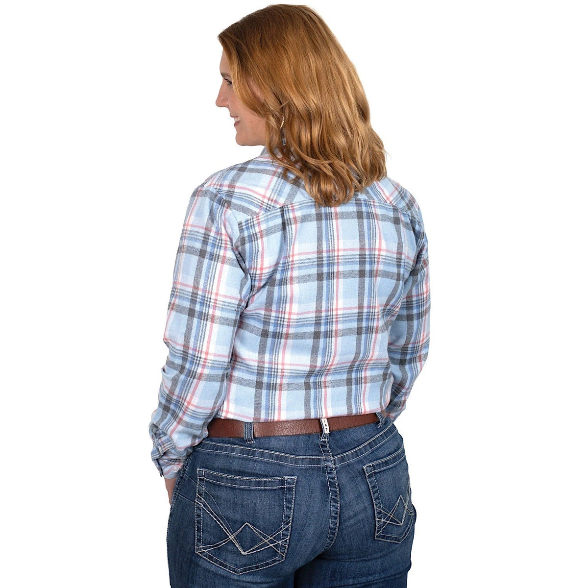 Womens Jahna Workshirt Flannel Plaid Blue