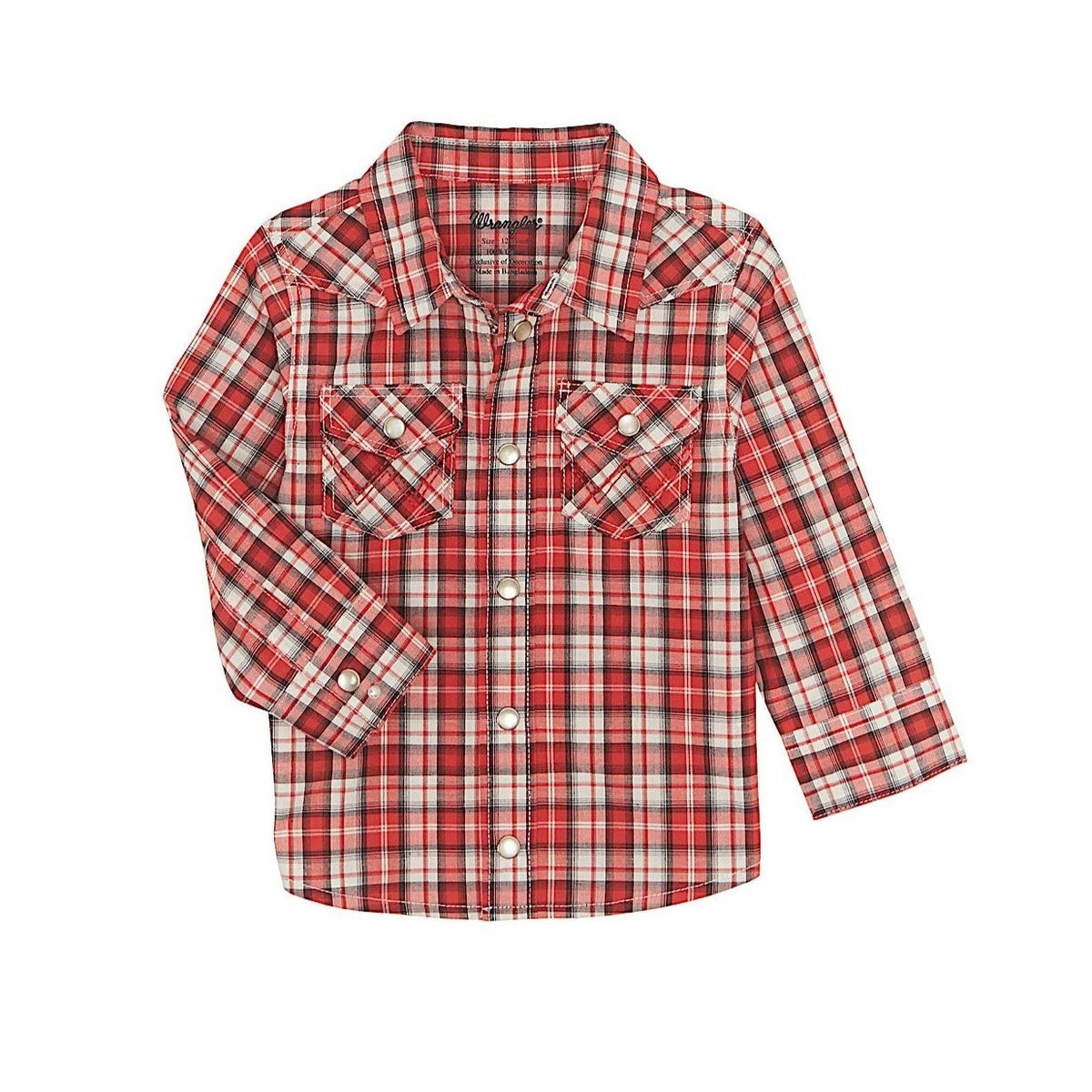 Wrangler Baby / Boy’s Western Snap Shirt - Red Plaid