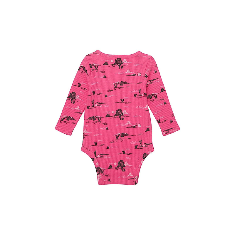 Wrangler Baby Girl’s Logo Waffle Textured Bodysuit - Pink
