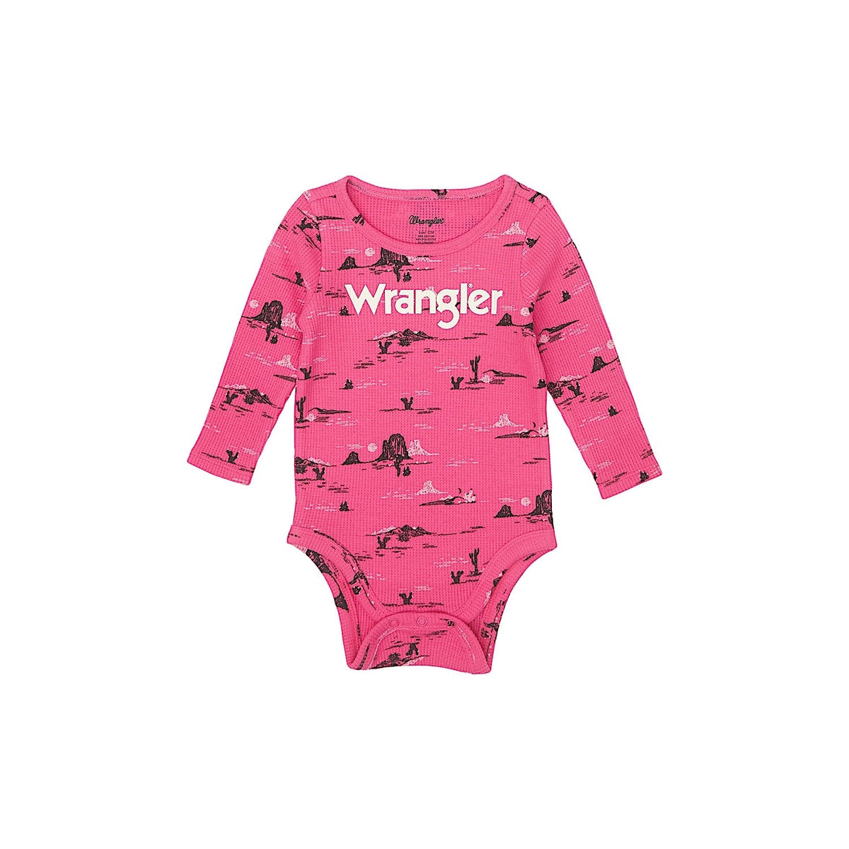 Wrangler Baby Girl’s Logo Waffle Textured Bodysuit - Pink