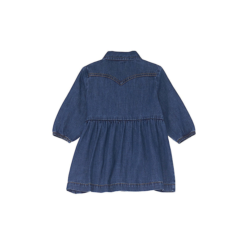 Wrangler Baby / Toddler Girl’s Denim Western Snap Embroidered Dress