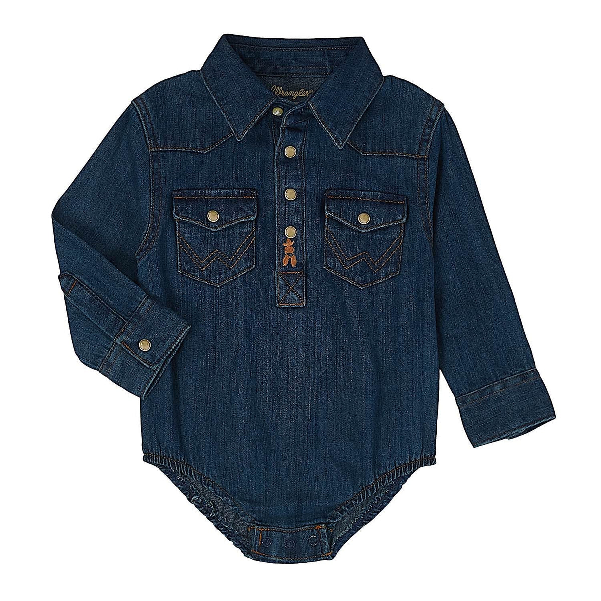 Wrangler Baby Western Denim Bodysuit - Dark Blue