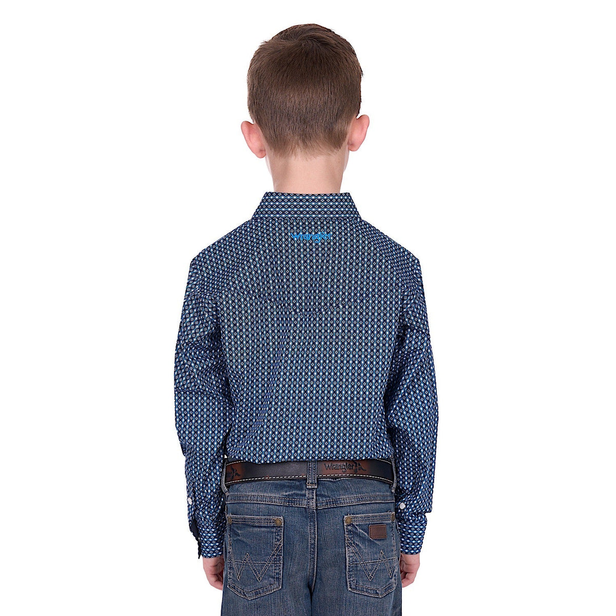 Wrangler Boys Kyle Logo Shirt - Navy/Blue