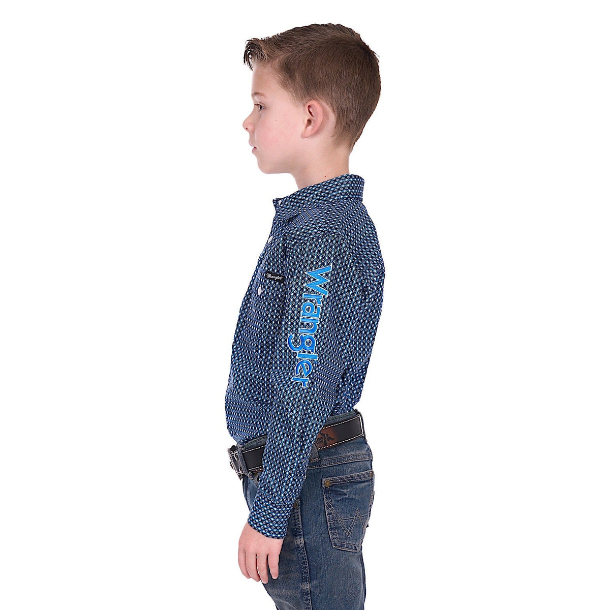 Wrangler Boys Kyle Logo Shirt - Navy/Blue