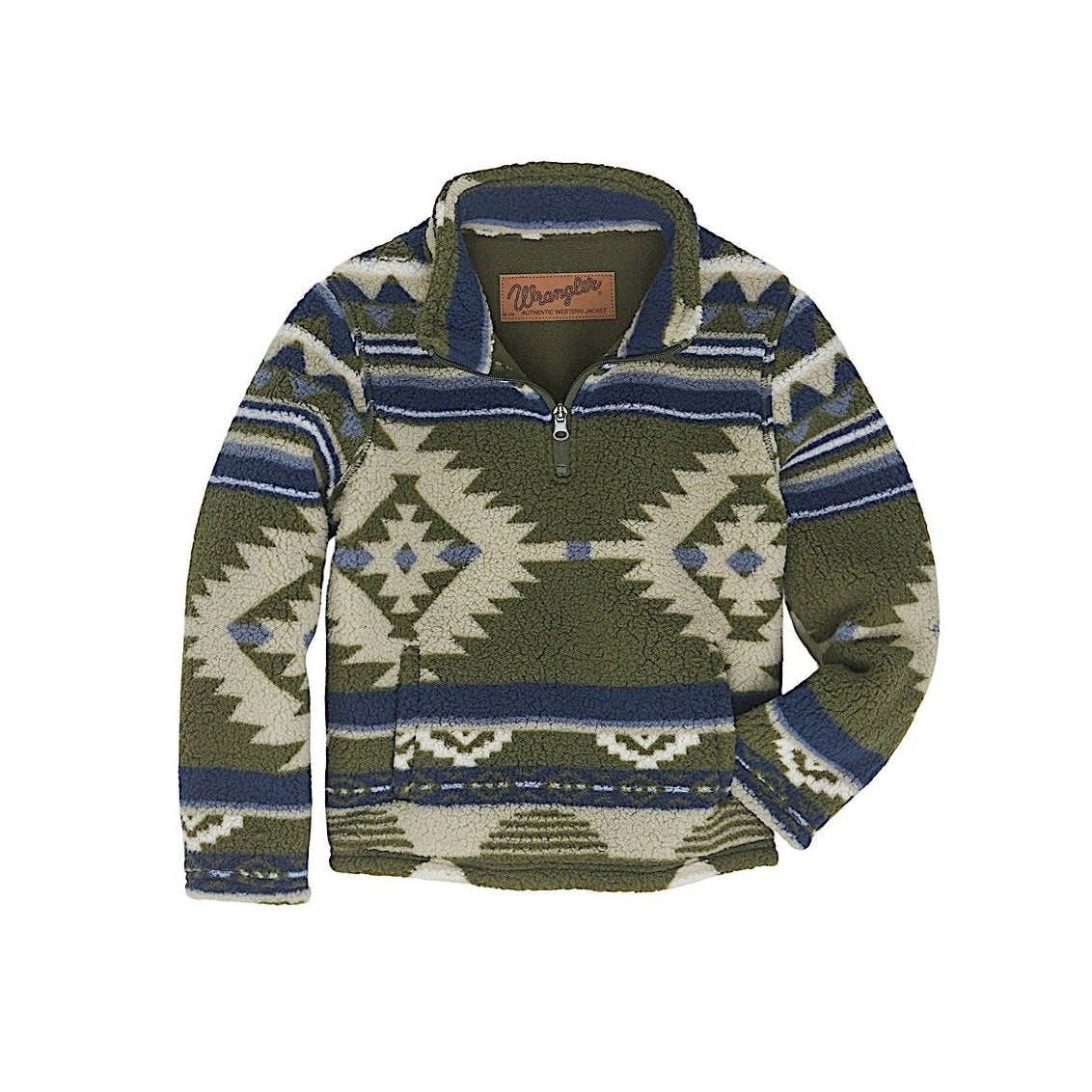 Wrangler Child’s Quarter Zip Sherpa Pullover - Alpine