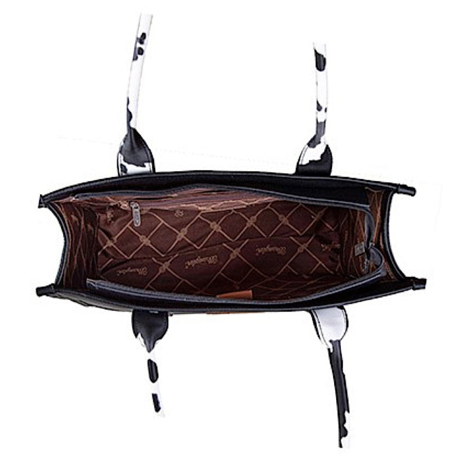 Wrangler Cow Print Tote Bag - Black