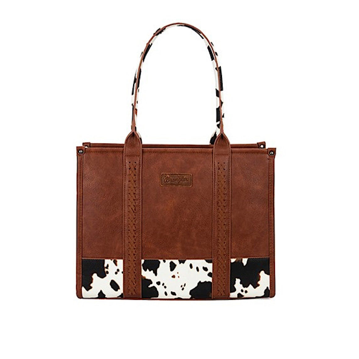 Wrangler Cow Print Tote Bag - Dark Tan