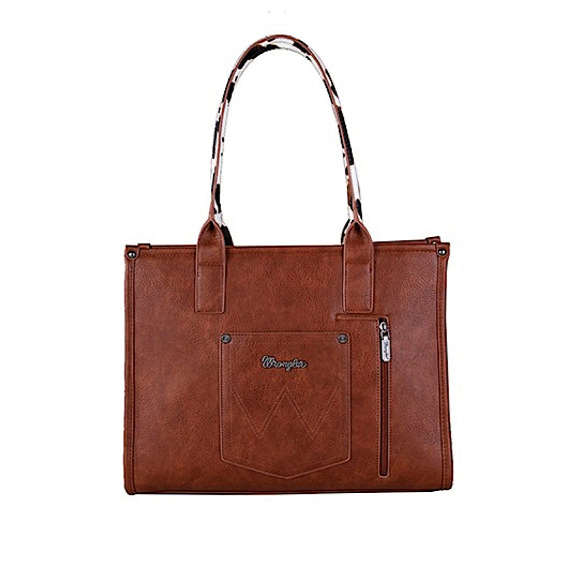 Wrangler Cow Print Tote Bag - Dark Tan