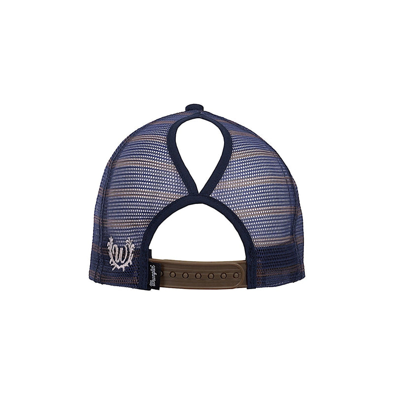 Wrangler Francis HP Ponytail Trucker Cap - Navy/Tan