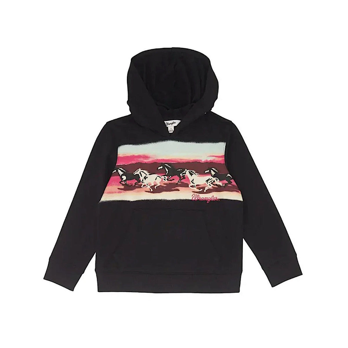 Wrangler Girl’s Horses Hoodie - Black