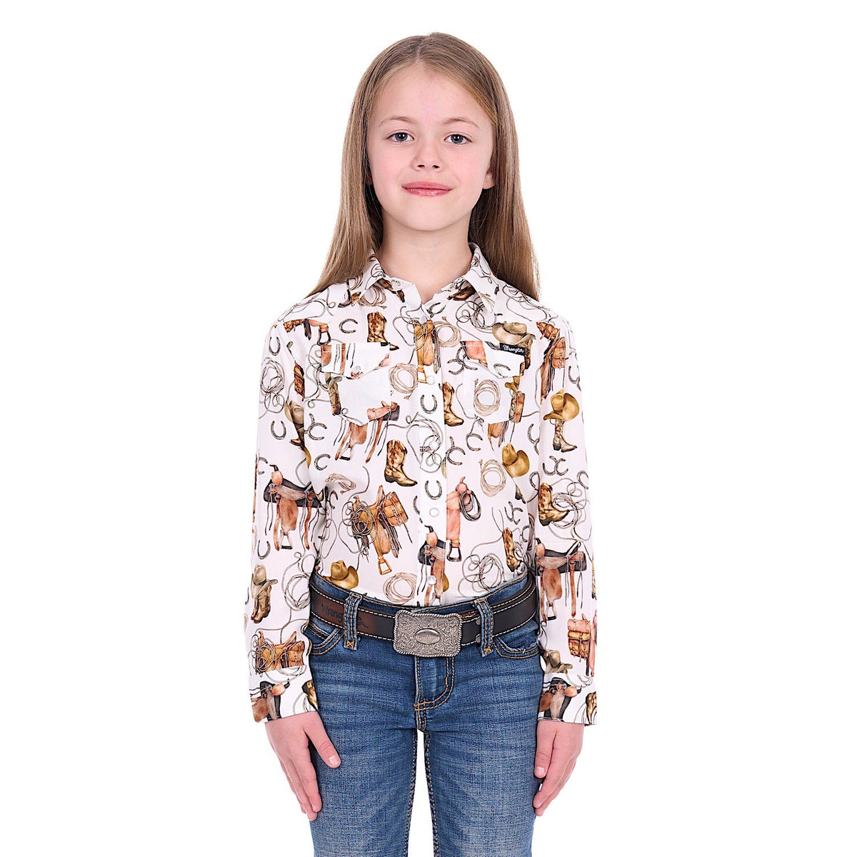 Wrangler Girl’s Marilyn Logo Shirt - Ivory