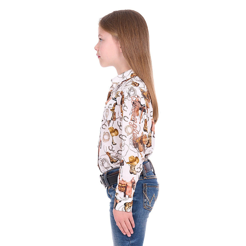 Wrangler Girl’s Marilyn Logo Shirt - Ivory