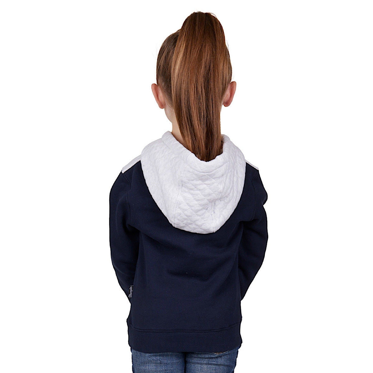 Wrangler Girls Salley Pullover Hoodie - Navy/White Marle