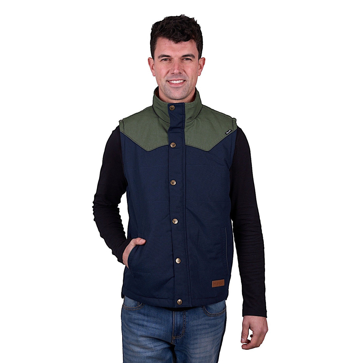 Wrangler Men’s Andrew Vest - Navy/Cypress