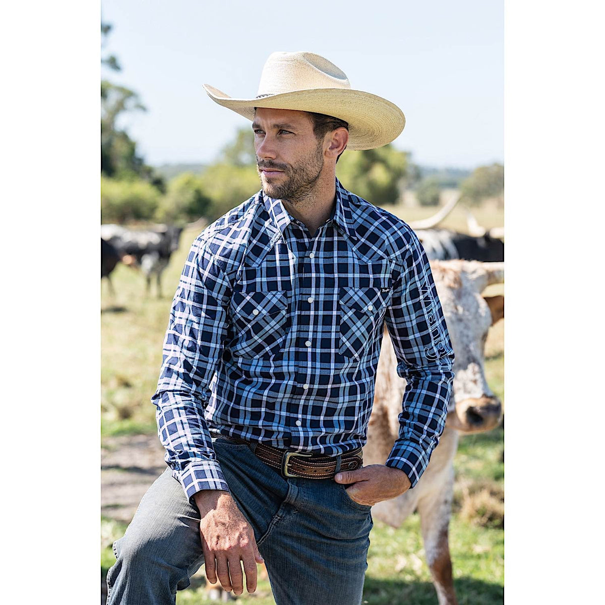 Wrangler Men’s Ben Logo Shirt Navy/Blue