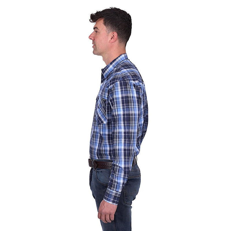 Wrangler Men’s Billy Shirt - Navy/Light Blue