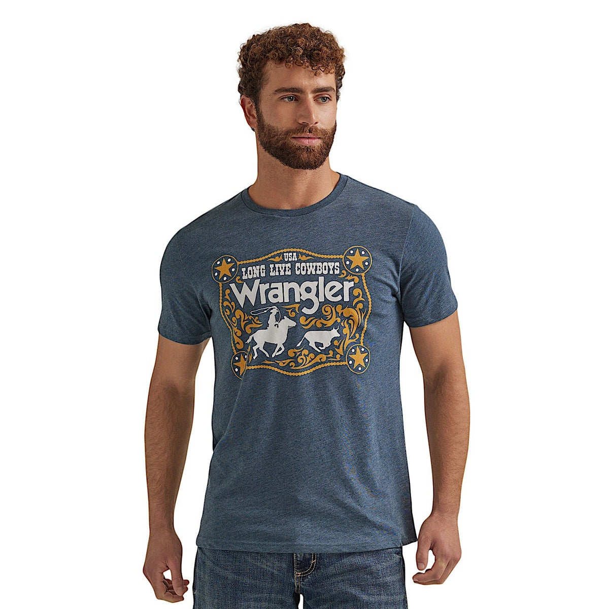 Wrangler Men’s Buckle Graphic Tee - Navy Heather